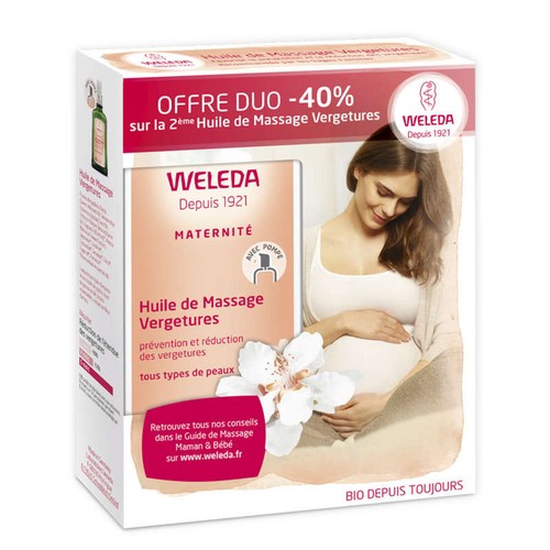 Weleda Lot Huile De Massage Vergetures 2X100Ml Bio