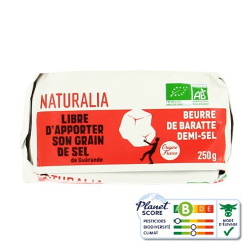 Naturalia Beurre Baratte Demi-Sel Bio 250g