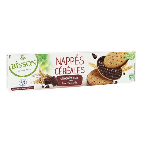 Bisson Biscuits Nappés Céréales Chocolat Noir 140g