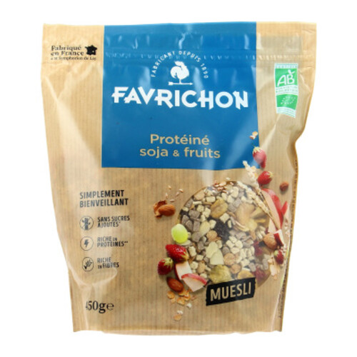 Favrichon Muesli Protéiné Soja & Fruits 450G Bio