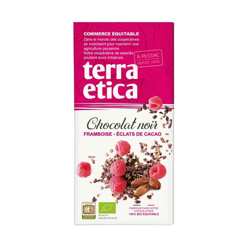 Terra Etica Chocolat Noir Framboise - Eclats de Cacao 100g