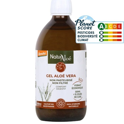NaturAloé Gel Aloe Véra non pasteurisé Bio 500ml