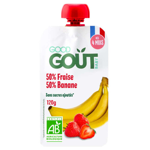 Good Gout Fraise Banane 120 g - Dès Mois - Naturalia Courses en