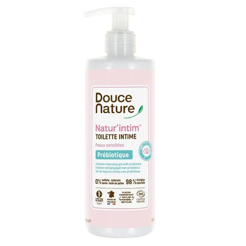 Douce Nature Gel toilette intime Bio aux prébiotiques eau florale de rose 400ml