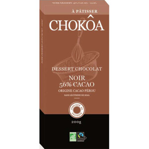 Chocolat noir pâtissier 56% de cacao bio